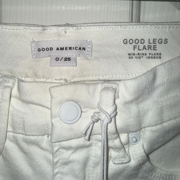 NWT Good American White Good Legs Flare Jeans - Picture 8 of 12